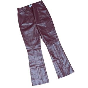 NWT Superdown Revolve Marisol Flare Pants size Medium Oxblood hidden side zip